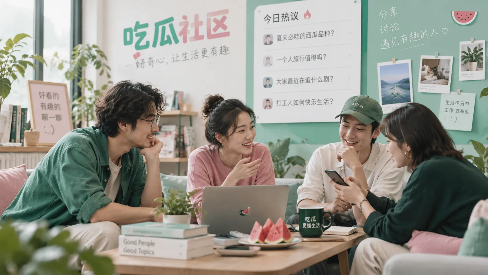 与吃瓜社区相关的内容视觉